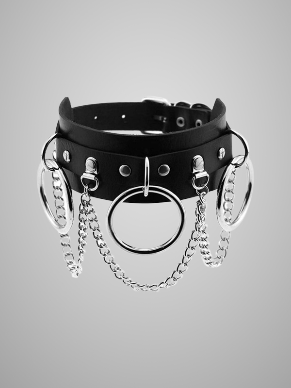 Double Layer Chains PU Choker