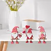 Wooden Valentines Gnome Figurines Decoration with Dangling Legs for Home Office