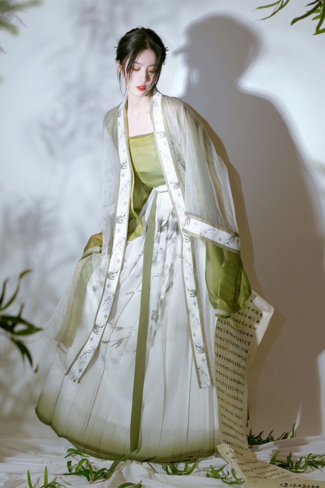 Song Dynasty Green Hanfu Dress Qi Yao Ruqun Skirt for Spring and Autumn - shuye 疏野 Stupa Stones