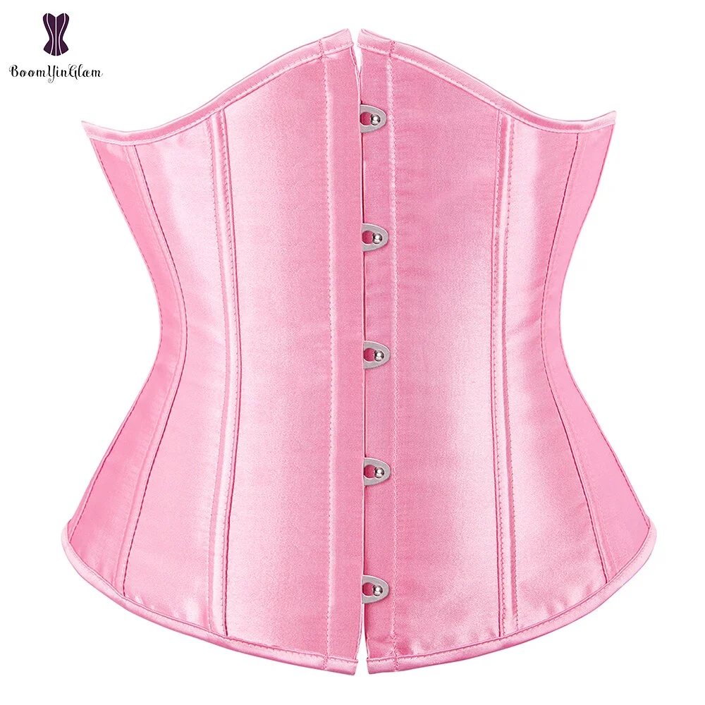 High Quality Metal Busk Clips Wholesale Underbust Waist Corset Slimming Cinchers Lacing Bondage Satin Corsets