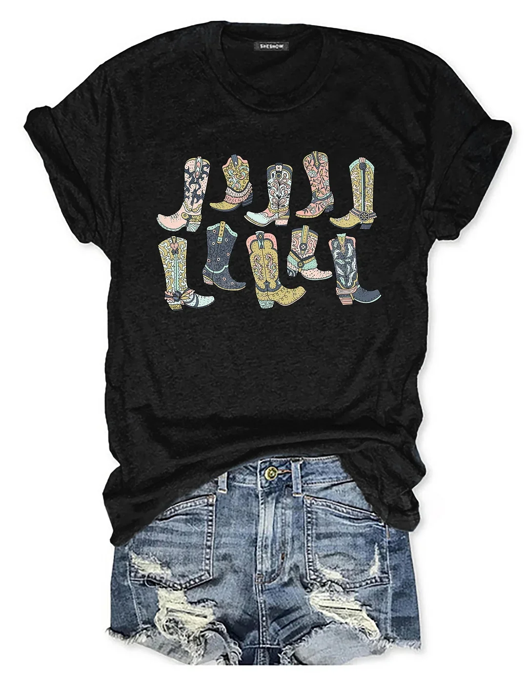 Vintage Western Boots Print Women's T-shirt
