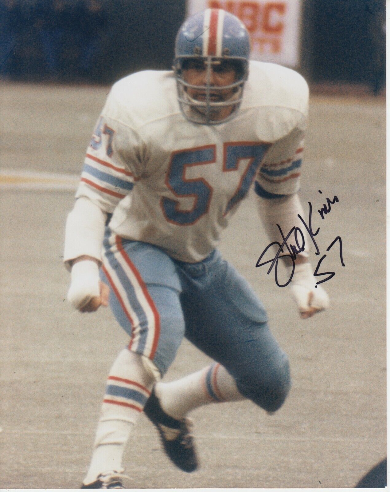 Steve Kiner 8x10 Signed Photo Poster painting w/ COA Houston Oilers #1