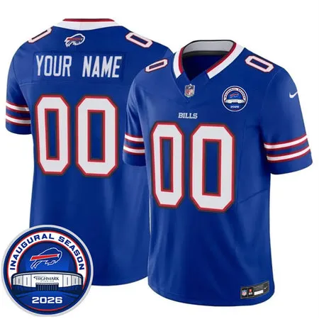 Youth Buffalo Bills Blue 2026 Inaugural Season at Highmark Stadium Vapor F.U.S.E. Limited Custom Jersey