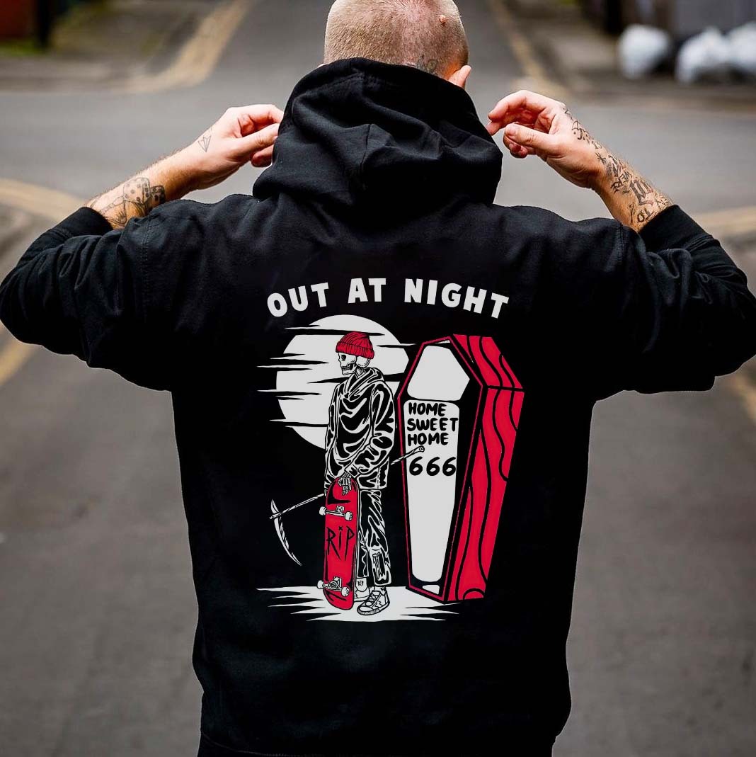 Out At Night Printed Men's Casual Hoodie