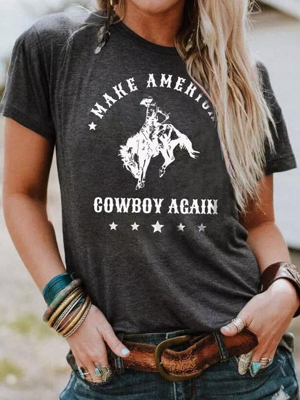 Make America Cowboy Again Star O-Neck T-Shirt