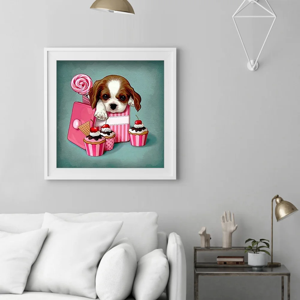 Full Round Diamond Painting 30*30cm - Cute Dog