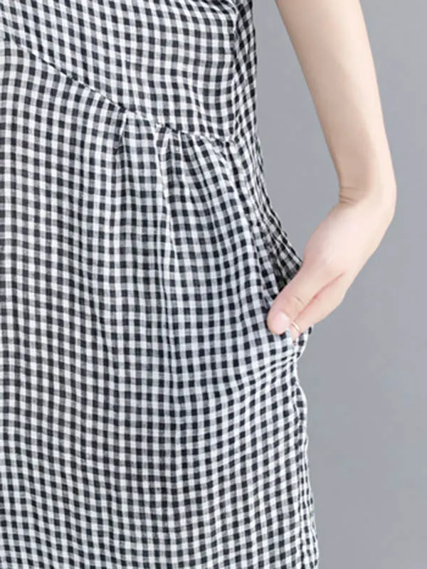 Vintage Hollow Split-Joint Loose Bishop Sleeve Midi Dress