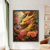 >SALE<Full Embroidery Eco-cotton Thread 11CT Print Flower Dragon Cross Stitch 50x60cm