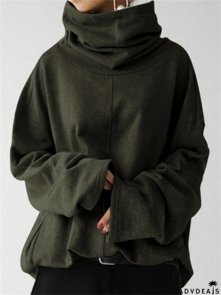 Trendy Turtle Neck Long Sleeve Pullover Tops