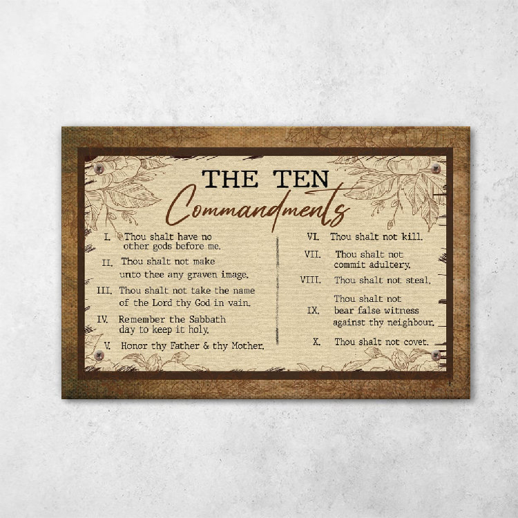 Ten Commandments Canvas Wall Art 