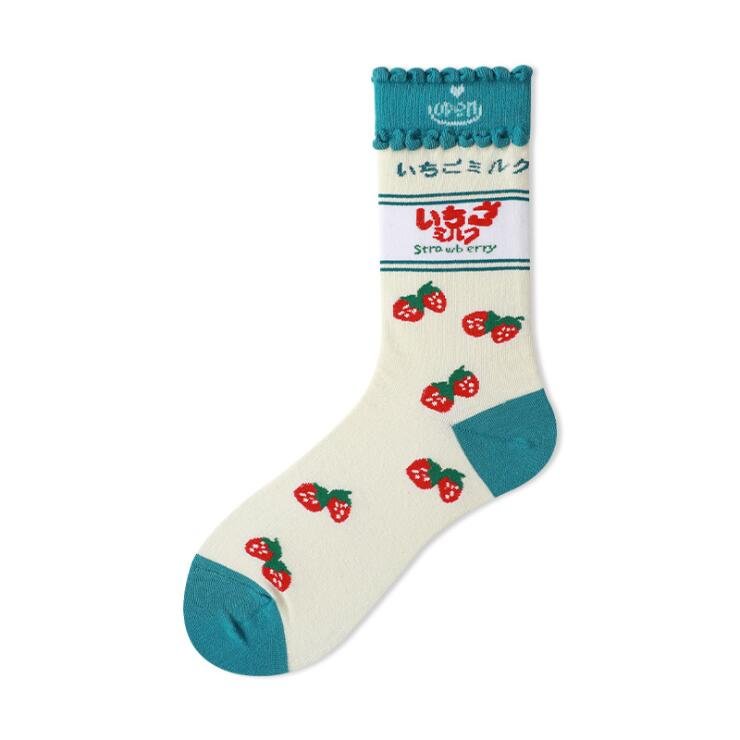 JAPANESE STRAWBERRY MILK SOCKS (5 Pairs)