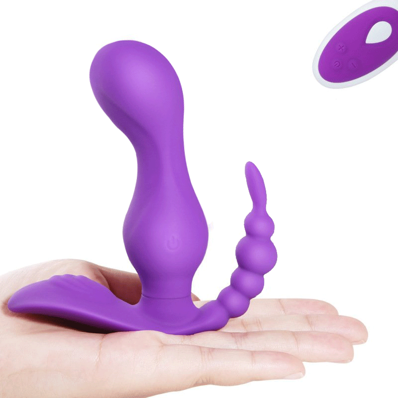 Double Head Silicone Vibrator with Remote Control - Rose Toy