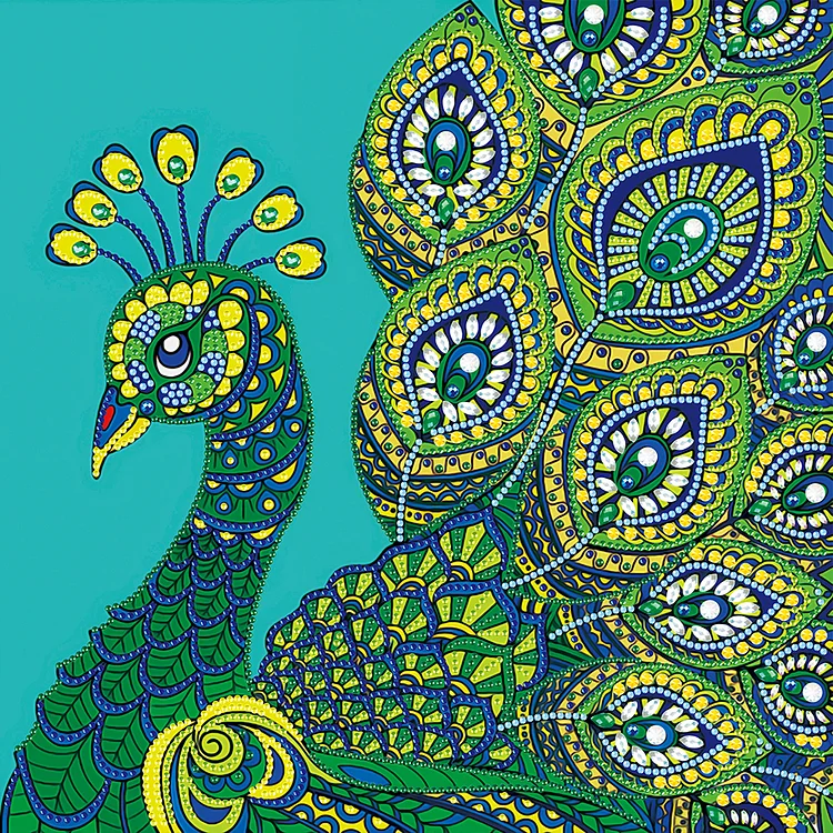 Peacock 40*40CM(Canvas) Special Shaped Drill Diamond Painting gbfke