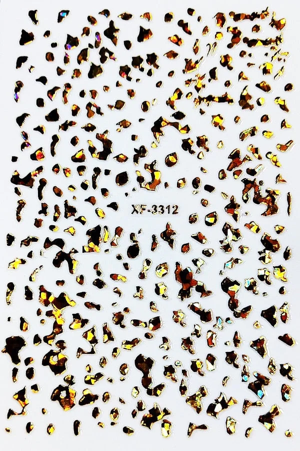 Black Gold 3D Nail Foil Sticker Manicure 12 Color Design DIY Nail Foil Sticker Decals Foil Design for Nail Decoration Back Glue