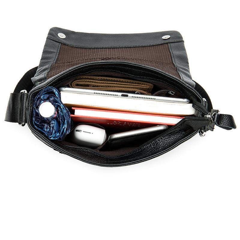 Men's Leather Shoulder Bag Business Casual Flip Type Crossbody Bag