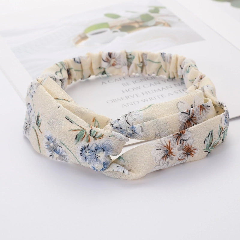 Women’s Lady Polka Dots Flower Cloth Hair Band