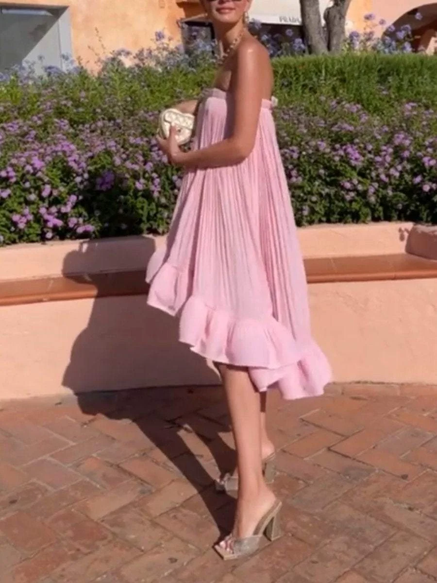 Fashion Wrap Bust Sleeveless Lace Party Dress