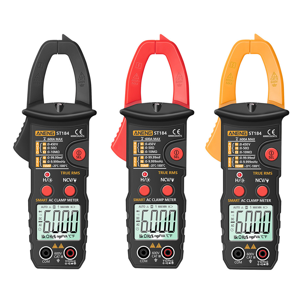 

ST184 Digital Clamp Meter Multimeter True RMS AC/DC Voltage Current Tester, Black, 501 Original