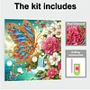 (Pre-Framed)Butterfly Flower-Special Shape Diamond Painting Kit(25x25cm)