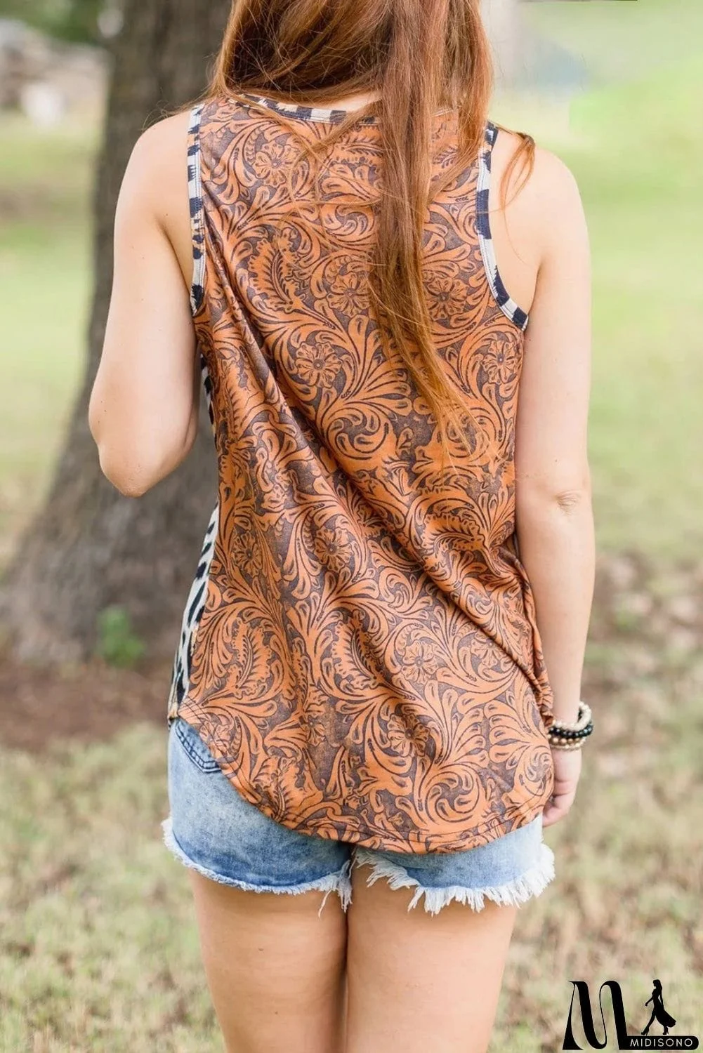 MidiSono - and Vintage Floral Mixed Print Tank