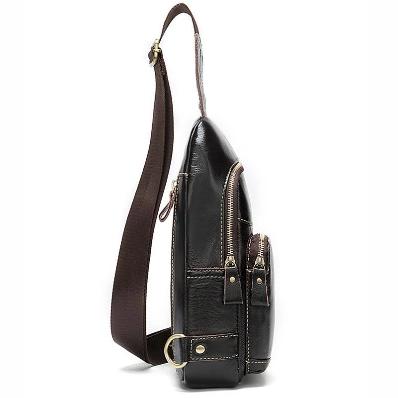 Multipurpose Vintage Waterproof Fashion Leather Chest Bags For Men