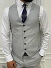 Argeli Dark Gray Plaid Slim Fit Suit