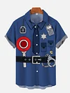 Blue Sheriff Uniform Printing Short Sleeve Shirt