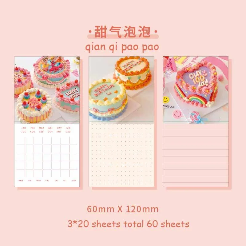 JIANWU 60 Sheets Sweet Dreams Diary Series Memo Pad Tearable Portable Planner Note Paper Kawaii DIY Journal School Supplies