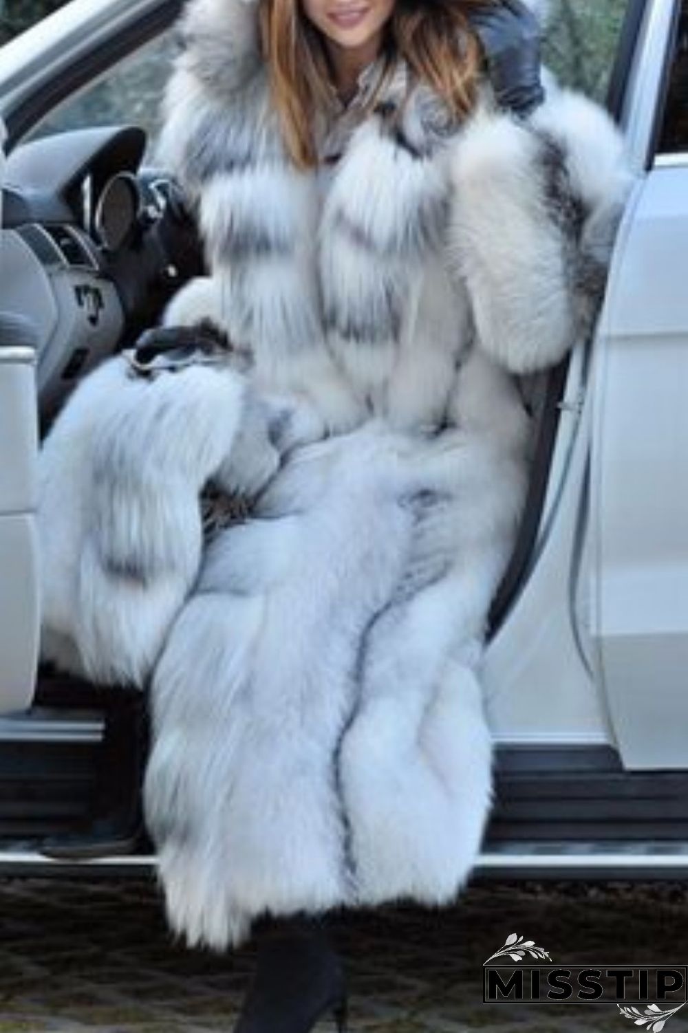 White Casual Solid Patchwork Cardigan Outerwear