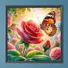Diamond Painting - Full Round Drill - Rose & Butterfly(Canvas|30*30cm)