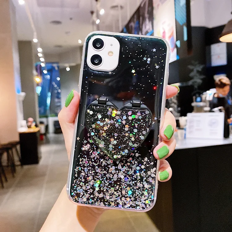 Heart Mirror Sequins Glitter Phone Case For Huawei Y6P Y5P Y7P Y8S Y7A 2020 Y9 Y7 Y6 Y5 Prime 2019 Soft Silicone Cover