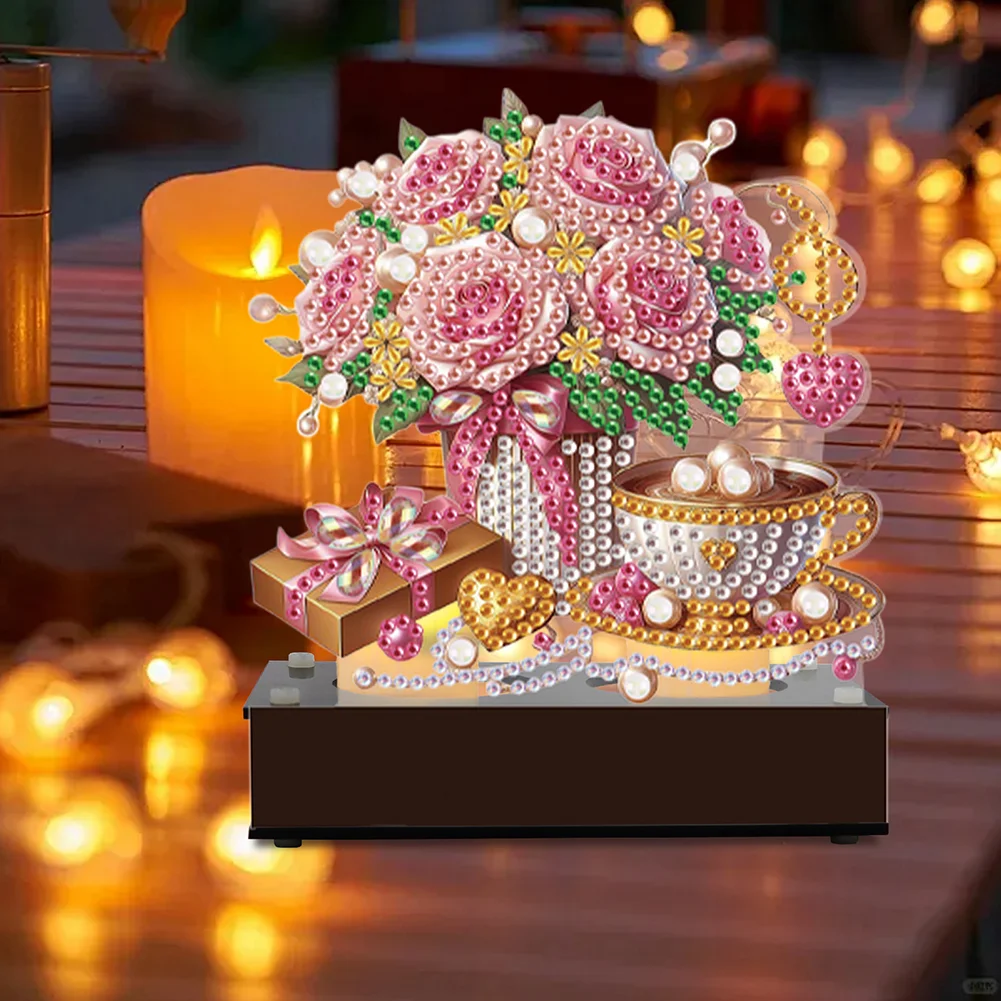 DIY Afternoon Tea Diamond Painting Candle Holder Ornaments Aromatherapy Candle Holder