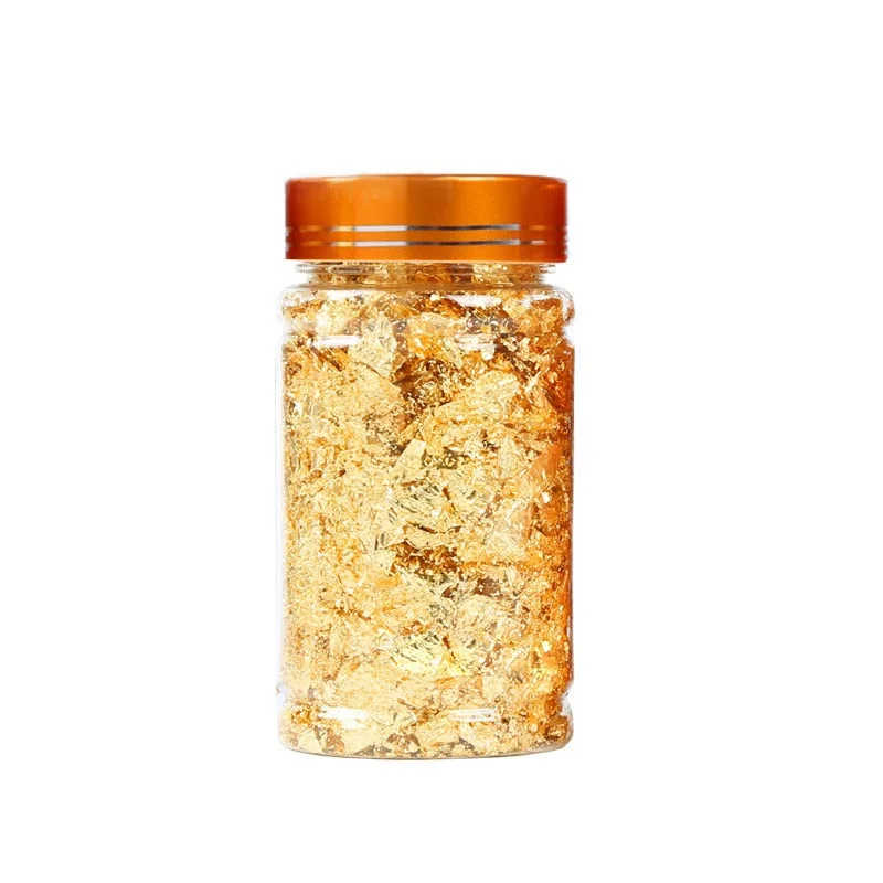 6 Grids Sparkly Foil Nails Sequins Irregular Aluminum Gold Red Summer Design Set  Mirror Chrome Glitter Flakes Gel DIY Manicure-Nail Inspo