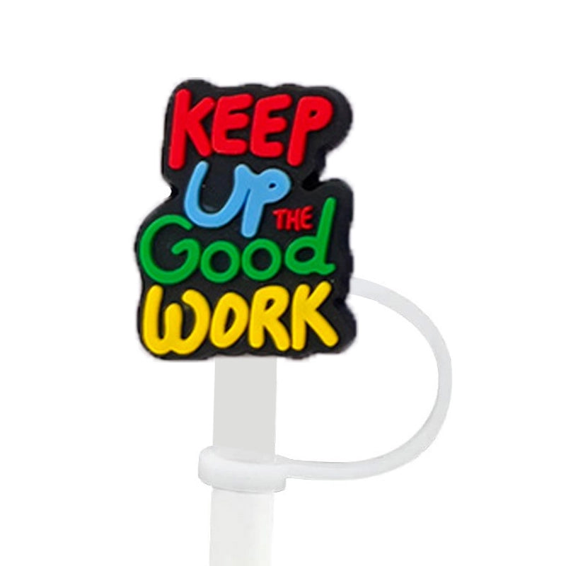 Cute Letter Silica Gel Straw Mouthpiece 1 Piece