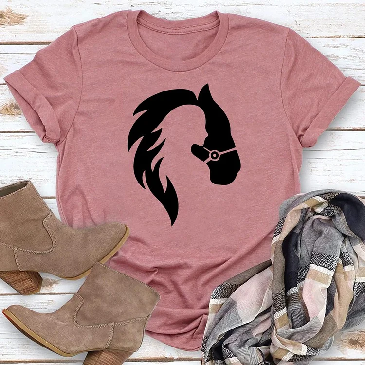 Women Horse Lover Round Neck T-shirt