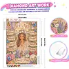Floral Arch Curly Hair Lady Special Shaped 5D DIY Partial Drill Diamond Painting Kits for Adults Beginners Home Decor Diamond Dots Paintings Diamond Art Kit 11.81x15.75inch