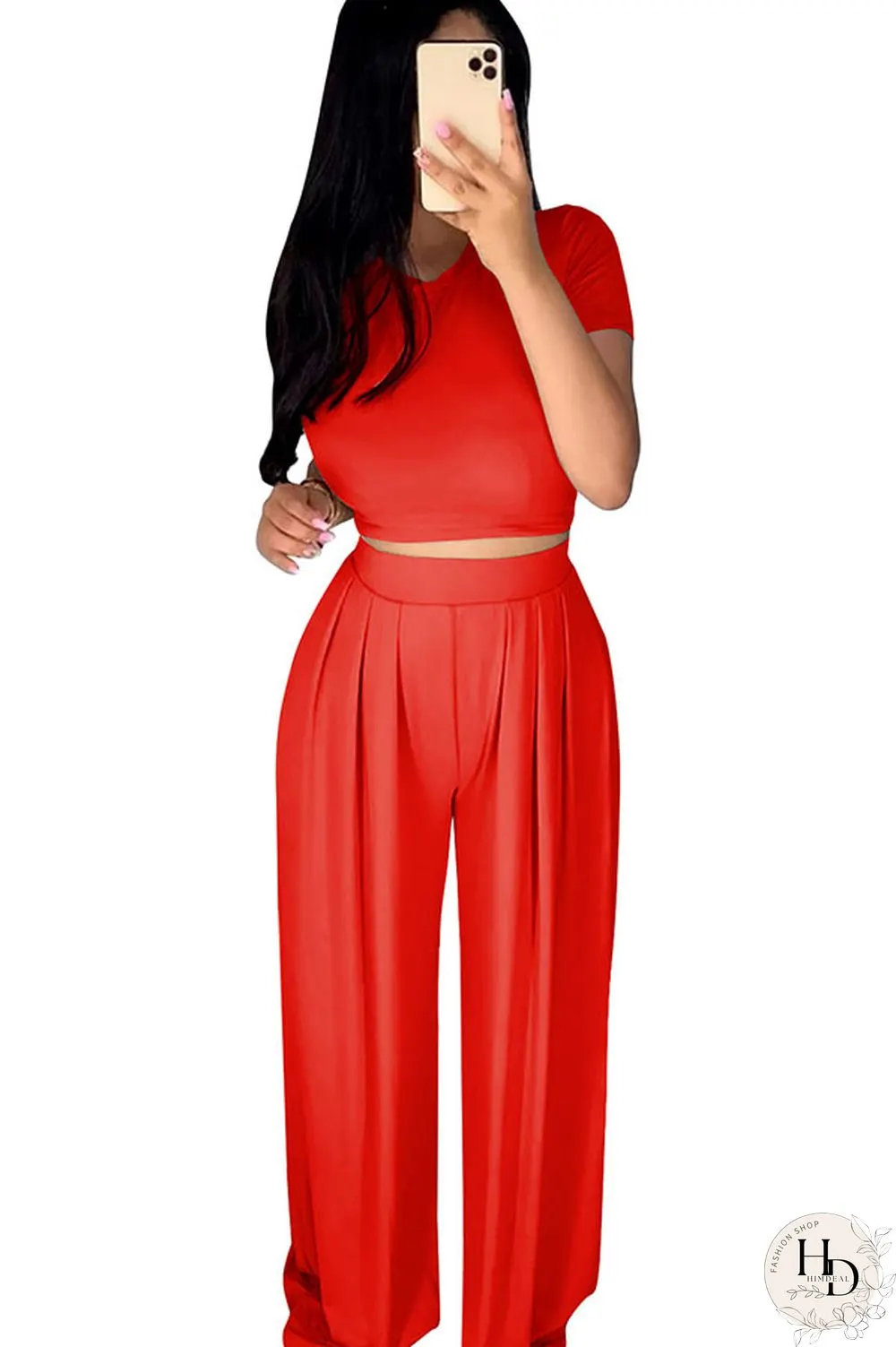 Yellow Casual Polyester Solid Split Joint O Neck Short Sleeve Short Two Pieces