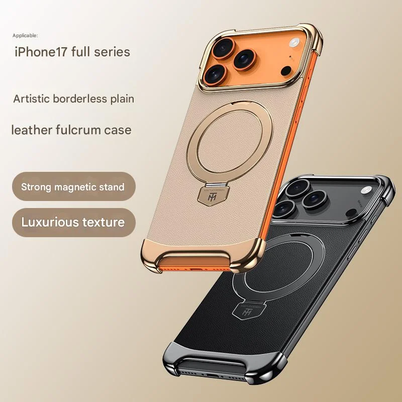 Electroplating borderless leather protective case