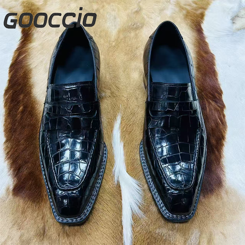 MY226Crocodile Leather Dress Shoes/Loafer Shoes For Men GOOCCIO   