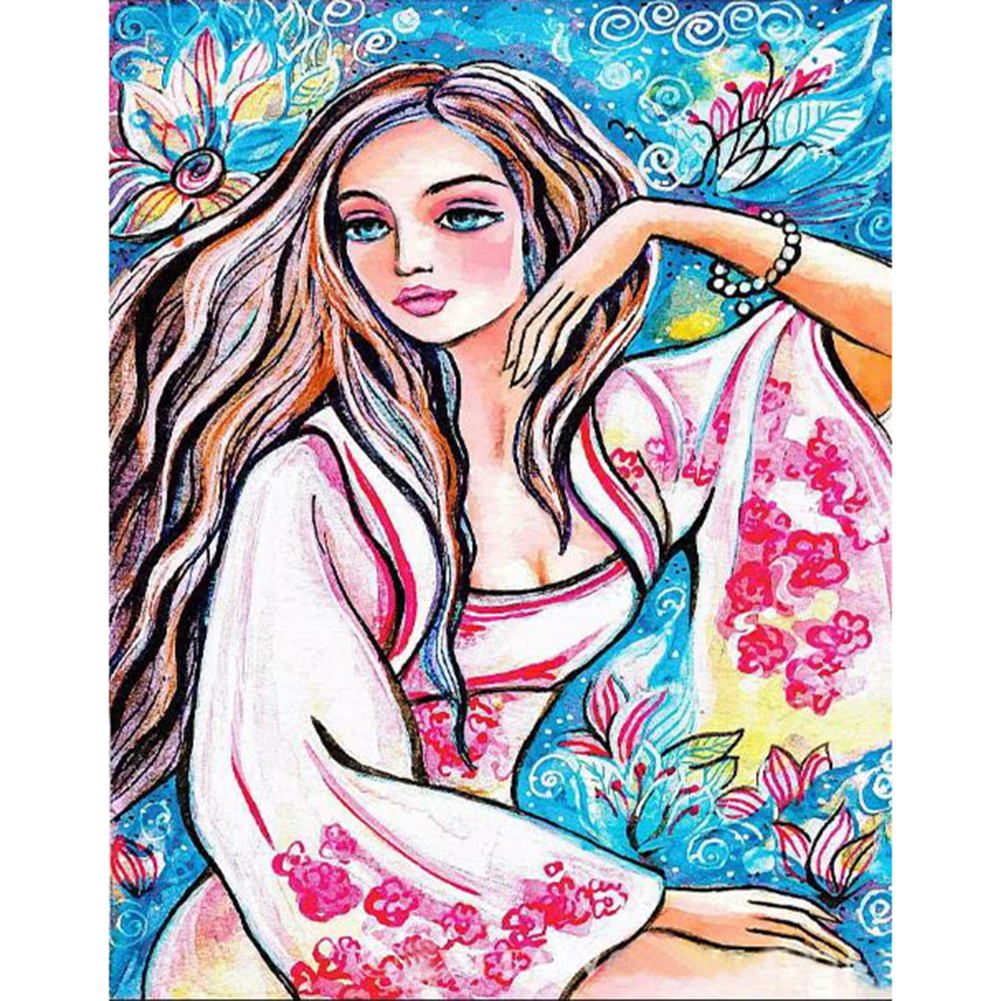 

40*50CM - Round Drill Diamond Painting - Beauty Woman, 501 Original
