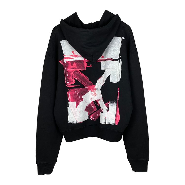 Off White Hoodie Autumn and Winter Arrow Hand Painted Graffiti Hooded Sweater Men and Women