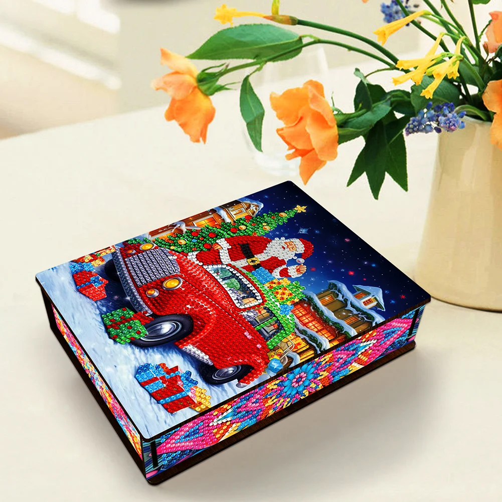 DIY Xmas Car Diamond Painting Jewelry Storage Box DIY Special Shaped Drill Case