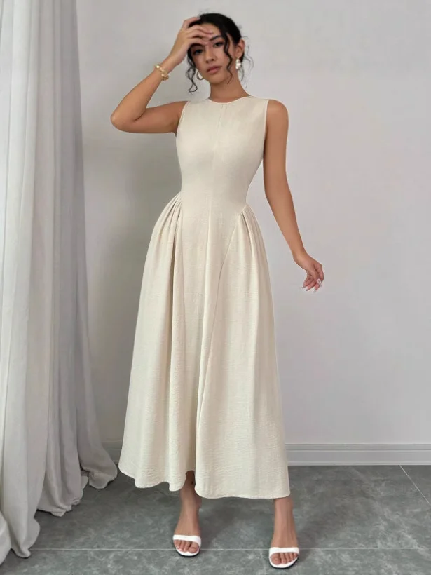 Nigikala Nigikala Women's Sleeveless Spring And Summer Thin Temperament Waist Dress