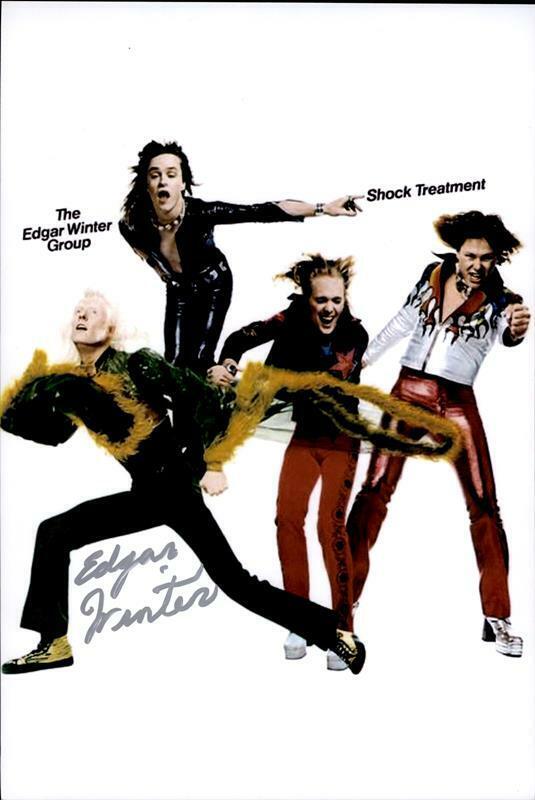 Edgar Winter Edgar Winter's White Trash signed 10x15 Photo Poster painting |CERT Autograph 26-b