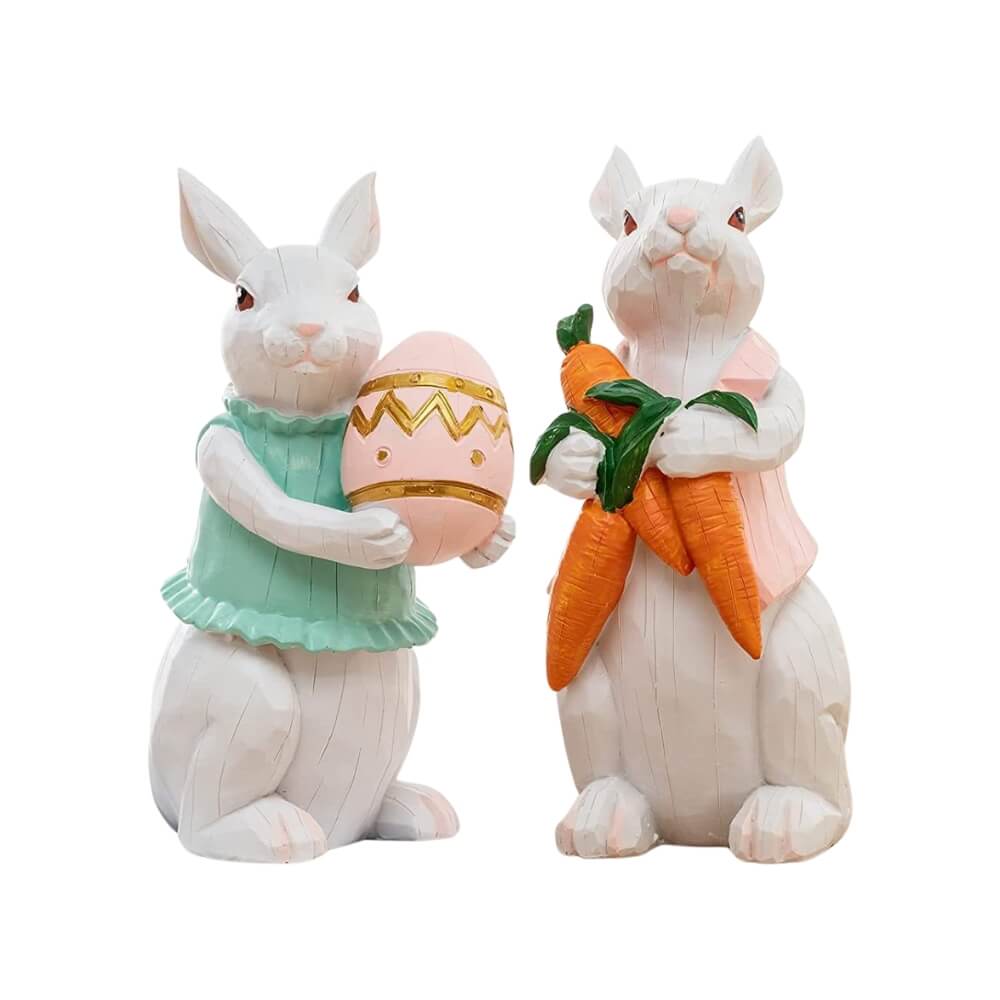 Easter Bunny Decorations Figurines(2 PCS)