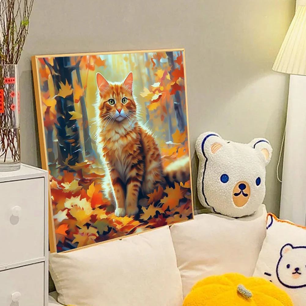 Diamond Painting - Full Round Drill - Autumn Cat(Canvas|40*40cm)