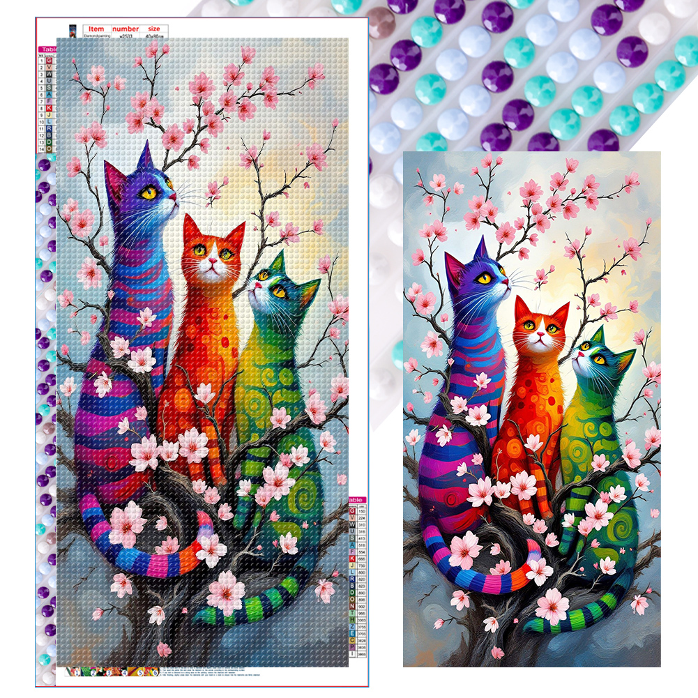 Crococo Cat 40*80cm(canvas) full round drill diamond painting