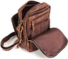 BAIGIO Leather Bag for Men Cross Body Bag Vintage Small Ipad Messenger Bag Side Satchel for Men Business Bag Casual Hangbag Sling Bag for Work Travel Daily, Brown