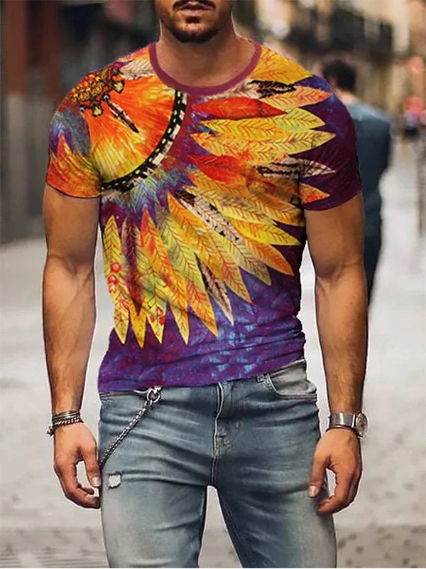 Scorching Sun Printed Round Neck Loose T-shirt