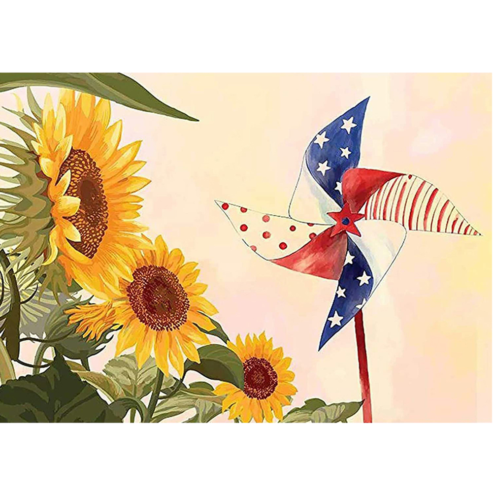 

Sunflower Windmill - 11CT Stamped Cross Stitch - 40*50CM, 501 Original